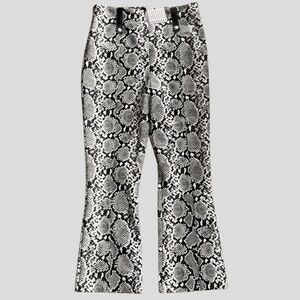 Veda Black & White Snake Print Wide-Leg Pants